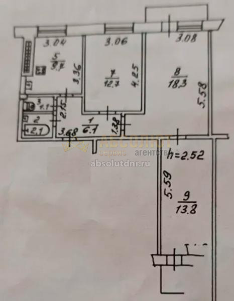 Продажа 3 ком. квартирув Донецке ДНР Ленинский район пр. Ленинский Цирк 50003