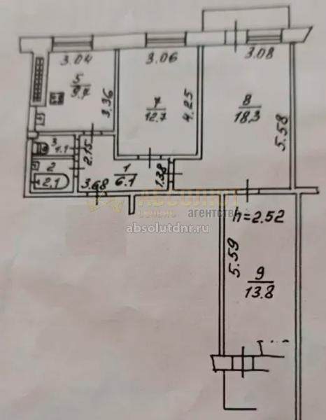Продажа 3 ком. квартиру в Донецке ДНР Ленинский район пр. Ленинский Цирк 52051
